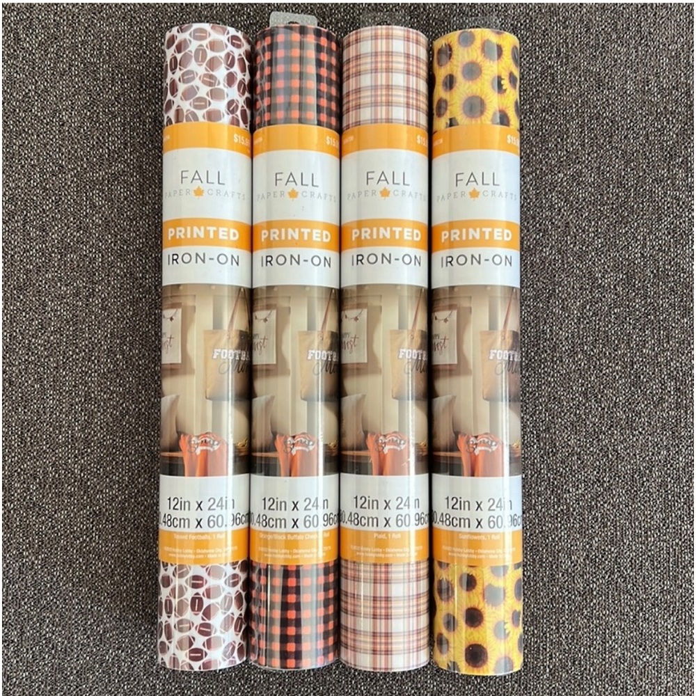 Hobby Lobby Cricut Die Cutter Iron On Lot of 4. Halloween Fall Football. NWT
